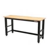 Husky 6 ft. Solid Wood Top Workbench not used see pictures