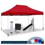 Laurel Canyon 10 ft. x 15 ft. Red Commercial Instant Carport Canopy Pop-Up Tent Adjustable Legs open box not used see pictures