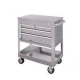 Husky 33 in. 4-Drawer Stainless Steel Mechanics Cart in like new condition