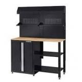 Husky  53 in. W x 69 in. H x 19 in. D Steel Garage Cabinet Set in Black (6-Piece) damaged corner not used see pictures