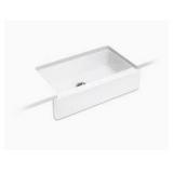 Kohler Elmbrook Cast Iron 33 in. Single Bowl Farmhouse Apron Front Kitchen Sink in White retails $699 not used see pictures