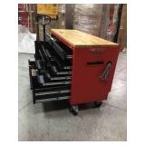Milwaukee High Capacity 52 in. 11-Drawer Tool Chest Mobile Workbench with Clamp-Ready Wood Top not used see pictures