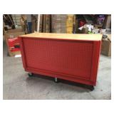 Milwaukee High Capacity 52 in. 11-Drawer Tool Chest Mobile Workbench with Clamp-Ready Wood Top not used see pictures