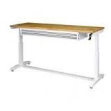 Husky  72 in. 2-Drawers Adjustable Height Work Table in White open box not used see pictures