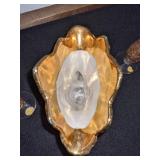 Hand Decorated 22k Gold Vase & 2 Glastonbury Bud Vases w/Gold Overlay