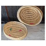 Handmade Open Weave Straw Basket w/Lid
