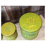 Fluffy Brand Ballonoff Tin Canister Set of 4 - Flour Sugar Coffee Tea