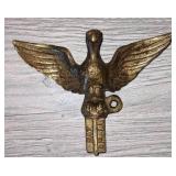 Antique Solid Brass Eagle Flag Top Finial