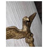 Antique Solid Brass Eagle Flag Top Finial