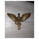 Antique Solid Brass Eagle Flag Top Finial