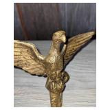 Antique Solid Brass Eagle Flag Top Finial