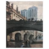 Framed Oil on Board Painting of Venice Canals