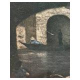 Framed Oil on Board Painting of Venice Canals