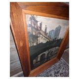 Framed Oil on Board Painting of Venice Canals
