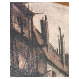 Framed Oil on Board Painting of Venice Canals