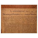 Board Mounted Copy of the Declaration of Independence