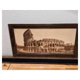 Antique Framed Photograph of Ancient  Roman Amphitheater Colosseum