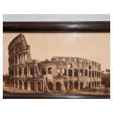 Antique Framed Photograph of Ancient  Roman Amphitheater Colosseum