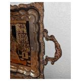 Mixed Metal Egyptian Tray w/Sphinx