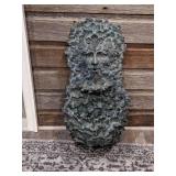 Fabulous Face in the Leaves Concrete Fountain