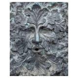 Fabulous Face in the Leaves Concrete Fountain