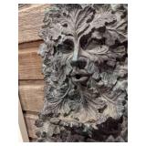 Fabulous Face in the Leaves Concrete Fountain