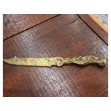 Ornate Solid Brass Art Nouveau Scroll Letter Opener