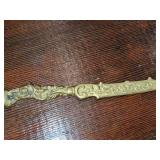 Ornate Solid Brass Art Nouveau Scroll Letter Opener