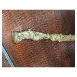Ornate Solid Brass Art Nouveau Scroll Letter Opener
