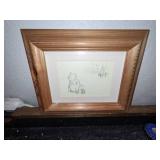 Original Sketch of Winnie the Pooh, Framed