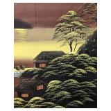 Pair of Japanese Silk Embroidery Framed Textile Art Pieces