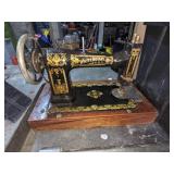 Antique White Rotary Treadle Sewing Machine w/Base