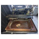 Antique White Rotary Treadle Sewing Machine w/Base