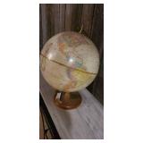 12" Cram Antique Globe on Wood Base