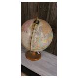 12" Cram Antique Globe on Wood Base