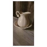 Homer Laughlin White Cream Pitcher & Bowl