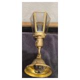 Brass Hubbell Wall Sconce w/Beveled Glass Shade