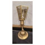 Brass Hubbell Wall Sconce w/Beveled Glass Shade