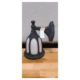 Gothic Revival Wall Mount Metal Light w/Milk Glass Shade