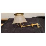 Antique Victorian Gas Wall Mount Light Arm w/Shade