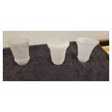3 Frosted & Etched Glass Lamp Shades
