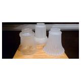 3 Frosted & Etched Glass Lamp Shades