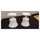 Milk Glass Pedestal Flower Pots