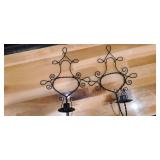 Group of Metal Wall Candle Holders