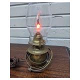 Small Brass Hurricane Style Lamp