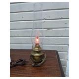 Small Brass Hurricane Style Lamp