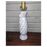 Pink & White Porcelain Lamp Made in Occupied Japan