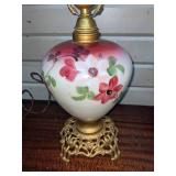 Pair of Milk Glass Lamps on Metal Bases