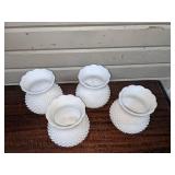 4 Milk Glass Hobnail Lamp Shades
