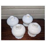 4 Milk Glass Hobnail Lamp Shades